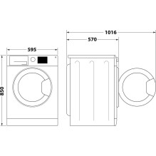 Whirlpool FFWDB 864349 BV EE washer dryer Freestanding Front-load White D