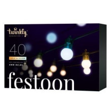 Twinkly - LED pritemdoma lauko dekoratyvinė grandinėlė FESTOON 40xLED 20m IP44 Wi-Fi