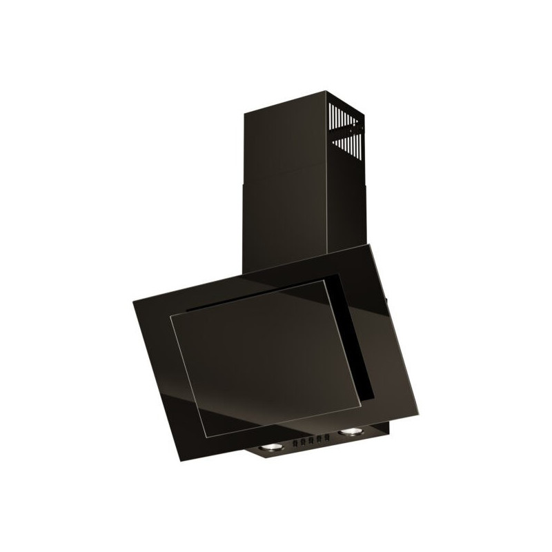 Vertical Eco Duo Glass Wall-mounted chimney hood Black