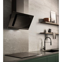 Vertical Eco Duo Glass Wall-mounted chimney hood Black