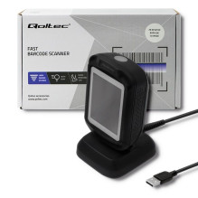 Qoltec 50864 Desktop QR &amp; Barcode Scanner , USB