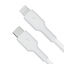 White USB-C - Lightning MFi 1m cable for Apple iPhone Green Cell PowerStream, with Power Delivery fast charging