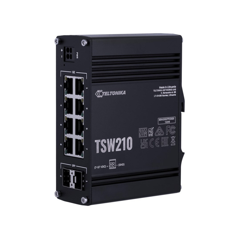 Teltonika TSW210 Unmanaged Gigabit Ethernet (10 / 100 / 1000) Aluminium