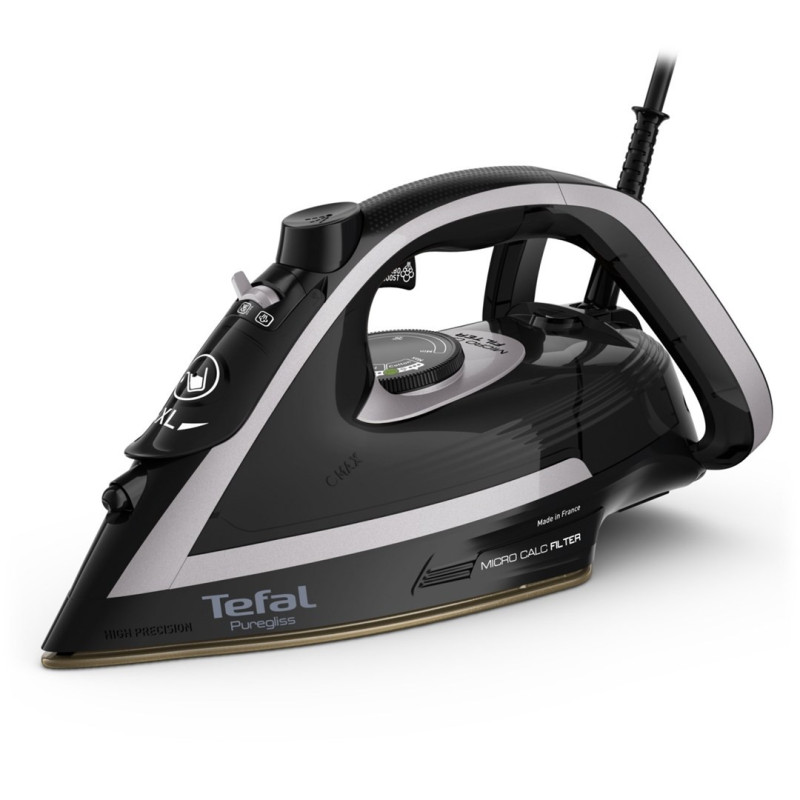 Tefal Puregliss FV8062E0 iron Dry &amp; Steam iron Durilium AirGlide Autoclean soleplate 3000 W Black, Grey