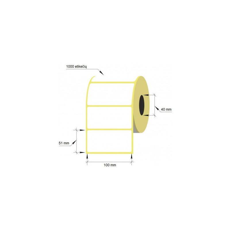 Universalios lipnios etiketes, 100x51/ 40-1000 etik., Vellum 