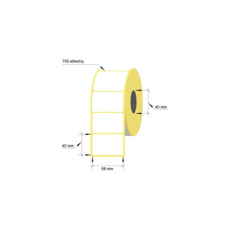 Adhesive thermal labels 58x40mm/ 40, 700 pcs