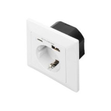 Digitus Safety Plug for Flush Mounting with 1 x USB Type-C, 1 x USB A