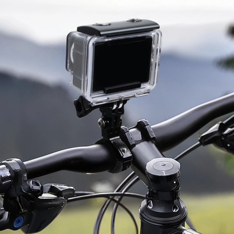 Aluminum GoPro Camera Mount - For Bike Handlebars - Black