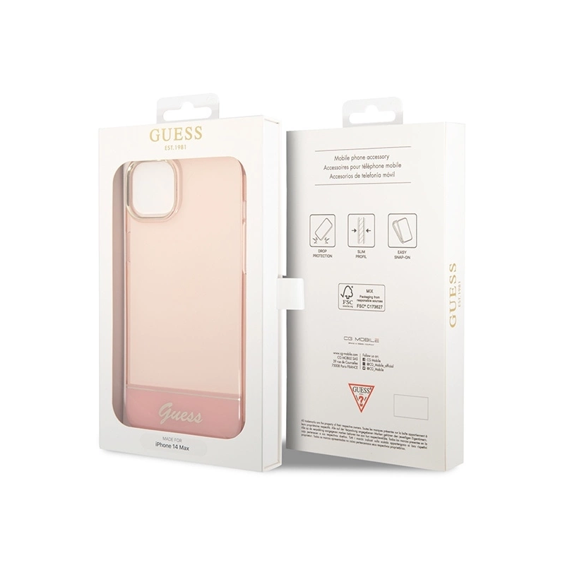 Guess GUHCP14SHGCOP iPhone 14 6.1 &quot;pink / pink hardcase Translucent