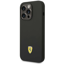 Ferrari FEHCP14LSIBBK iPhone 14 Pro 6.1&quot; black / black hardcase Silicone Metal Logo