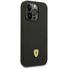 Ferrari FEHCP14LSIBBK iPhone 14 Pro 6.1&quot; black / black hardcase Silicone Metal Logo