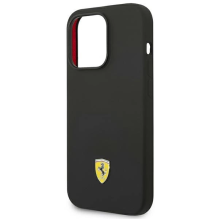 Ferrari FEHCP14LSIBBK iPhone 14 Pro 6.1&quot; black / black hardcase Silicone Metal Logo