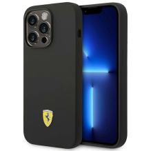 Ferrari FEHCP14LSIBBK iPhone 14 Pro 6.1&quot; black / black hardcase Silicone Metal Logo