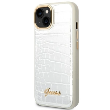 Guess GUHCP14SHGCRHS iPhone 14 6,1 colio sidabrinis / sidabrinis kietas dėklas Croco Collection