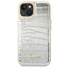 Guess GUHCP14SHGCRHS iPhone 14 6,1 colio sidabrinis / sidabrinis kietas dėklas Croco Collection