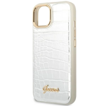 Guess GUHCP14SHGCRHS iPhone 14 6,1 colio sidabrinis / sidabrinis kietas dėklas Croco Collection