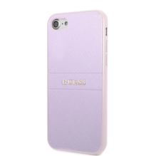 Guess GUHCI8PSASBPU iPhone 7 / 8 / SE 2020 / SE 2022 kietas dėklas violetinė / violetinė Saffiano Hot Stamp &amp; Metal 