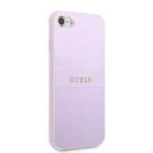 Guess GUHCI8PSASBPU iPhone 7 / 8 / SE 2020 / SE 2022 kietas dėklas violetinė / violetinė Saffiano Hot Stamp &amp; Metal 