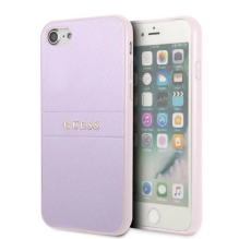 Guess GUHCI8PSASBPU iPhone 7 / 8 / SE 2020 / SE 2022 kietas dėklas violetinė / violetinė Saffiano Hot Stamp &amp; Metal 