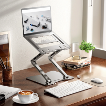 Wozinsky WRS-CPY75DSS aluminum laptop stand + additional phone stand - silver