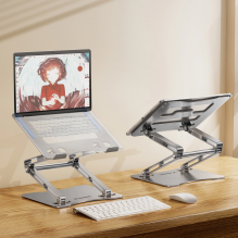 Wozinsky WRS-CPY75DSS aluminum laptop stand + additional phone stand - silver