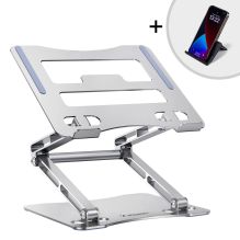 Wozinsky WRS-CPY75DSS aluminum laptop stand + additional phone stand - silver