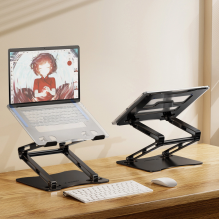 Wozinsky WRS-CPY75DSB Aluminum Laptop Stand + Additional Phone Stand - Black