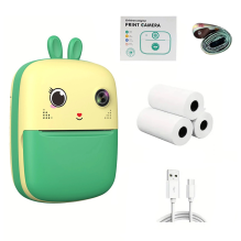 Mini Thermal Printer for Kids with Camera and Camcorder - Green