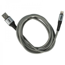 2in1 data cable USB 2.0 to Lightning, nylon, 1.80m, gray