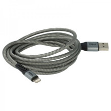 2in1 data cable USB 2.0 to Lightning, nylon, 1.80m, gray