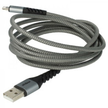 2in1 data cable USB 2.0 to Lightning, nylon, 1.80m, gray