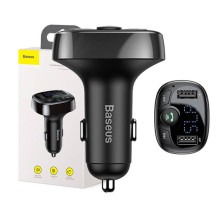 Baseus FM Transmitter T typed Bluetooth 2xUSB microSD (Black)