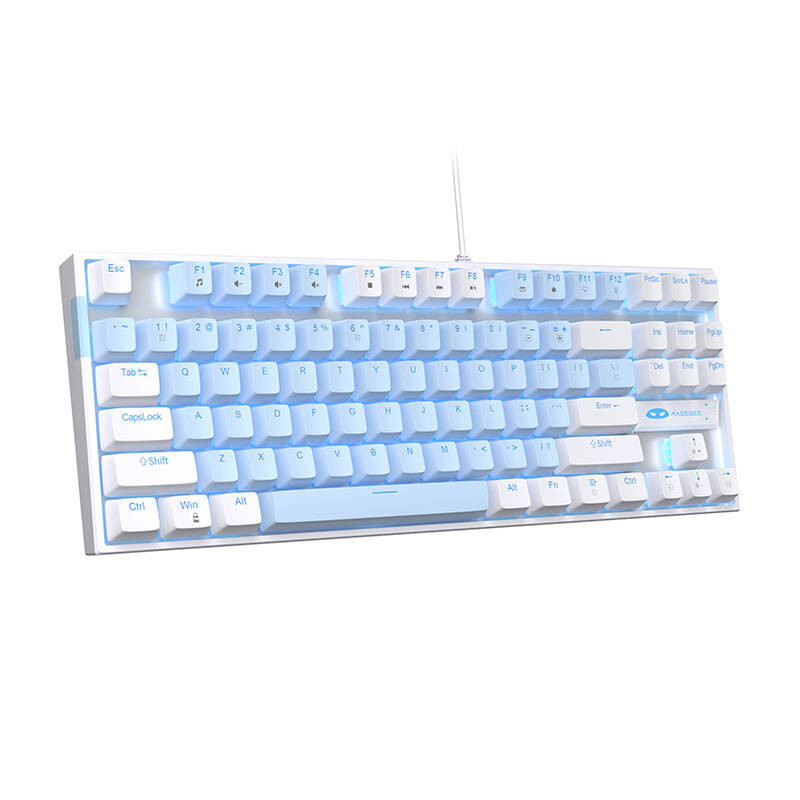 MageGee MK-STAR wired keyboard (white and blue)