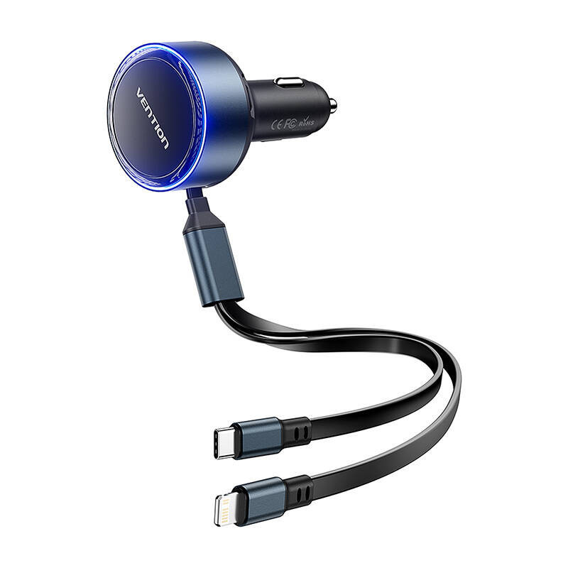 Vention FFOB0 USB-C car charger + USB-C / Lightning 30W cable