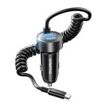 Choetech TC0030 65W 1C1A dual-port car charger with 1.2m spring cable