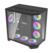 Darflash FT418 PRO computer case + 7 aRGB fans (black)