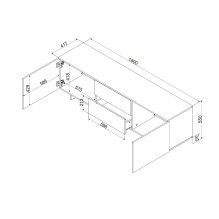 Cama RTV 2D2S ALMA cabinet 180x41.5xH55 cashmere