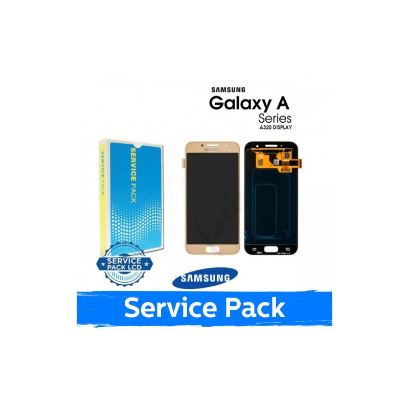 Ekranas skirtas Samsung A320 2017 A3 auksinis (Service Pack)