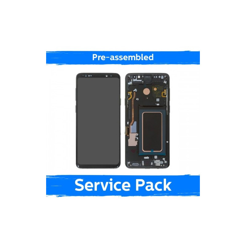 Ekranas skirtas Samsung G965 S9 Plus su rėmeliu / Coral Blue / (Pre-assembled Service Pack)