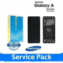 Ekranas skirtas Samsung A516 A51 5G su rėmeliu / Prism Crush White / (Service Pack)