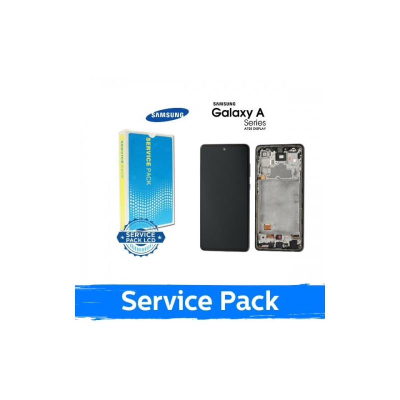 Ekranas skirtas Samsung A725 A72 su rėmeliu / Awesome Blue / (Service Pack)