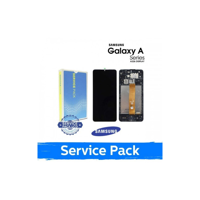 Ekranas skirtas Samsung A326 A32 5G juodas su rėmeliu (Service Pack)