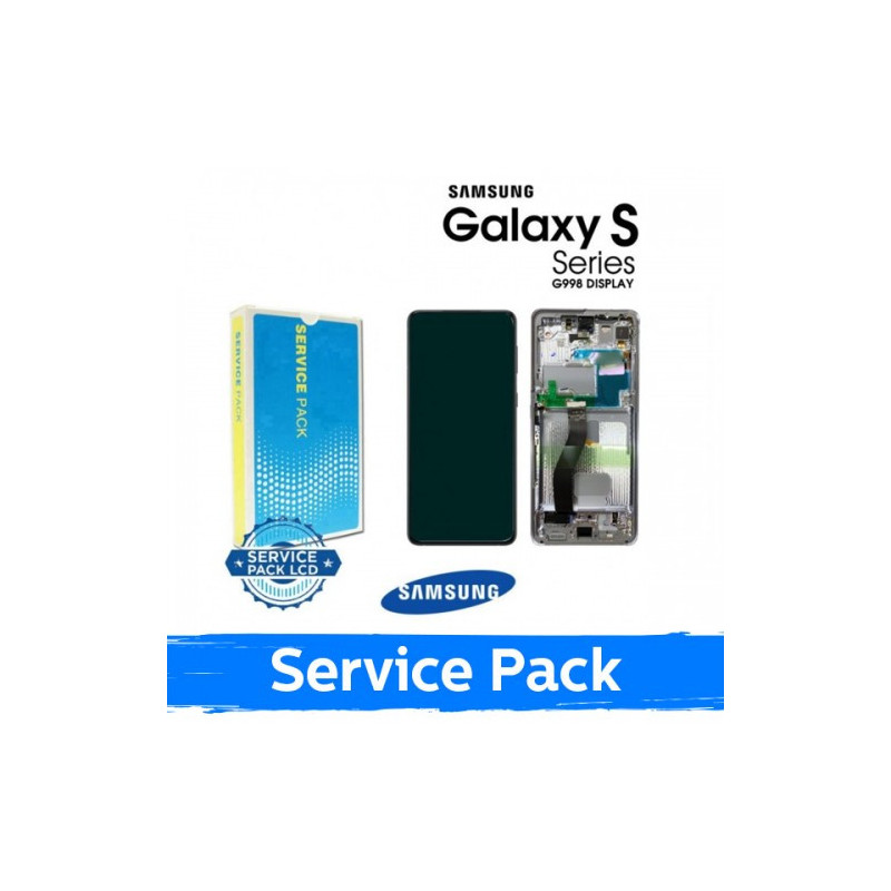 Ekranas skirtas Samsung G998 S21 Ultra su rėmeliu / Phantom Silver / (Service Pack)