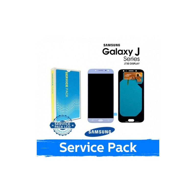 Ekranas skirtas Samsung J730 J7 žydras (Service Pack)