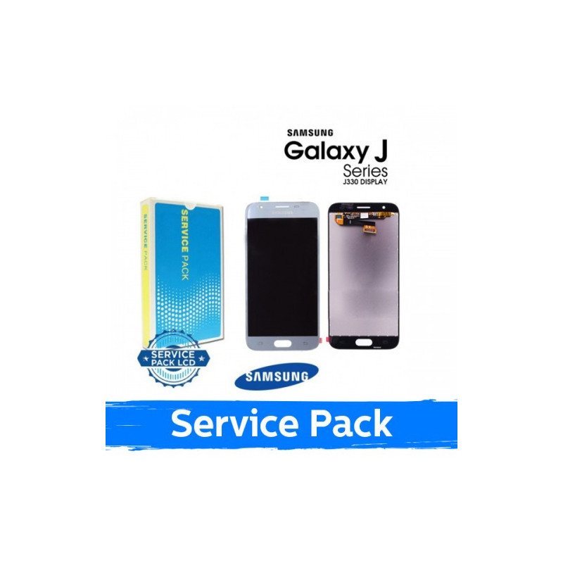 Ekranas skirtas Samsung J330 J3 2017 žydras (Service Pack)