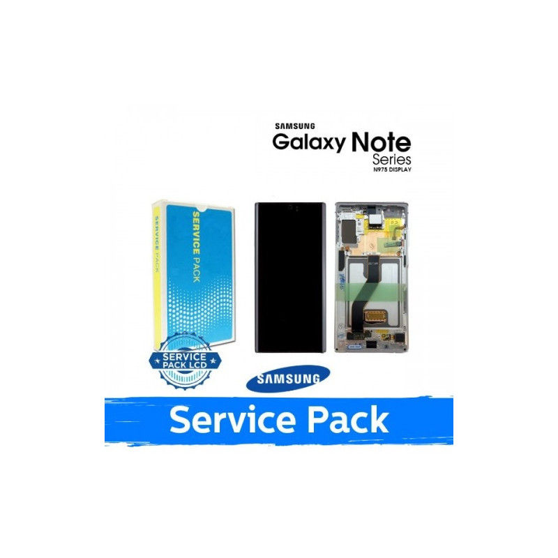 Ekranas skirtas Samsung N975 Note 10 Plus su rėmeliu / Aura White / (Service Pack)