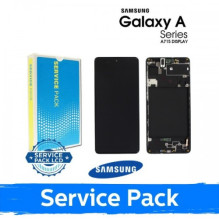 Ekranas skirtas Samsung A715 A71 juodas su rėmeliu (Service Pack)