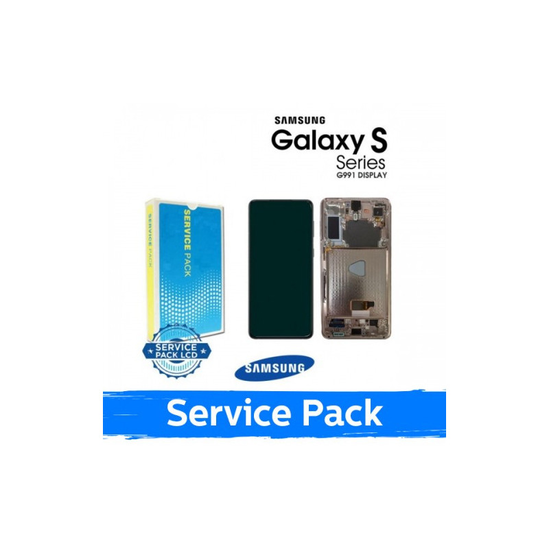 Ekranas skirtas Samsung G991 S21 su rėmeliu / Phantom Violet / (Service Pack)