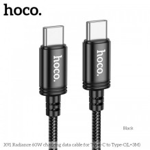 USB Kabelis Hoco &quot;X91&quot; juodas &quot;Type-C / Type-C&quot; 300cm