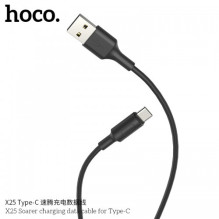 USB Kabelis Hoco &quot;X25 &quot; juodas &quot;Type-C&quot; 100cm